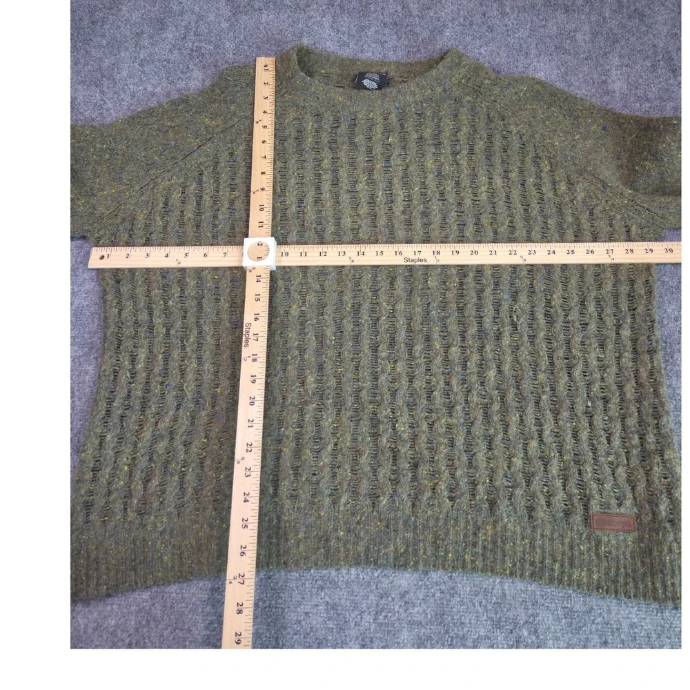 Sherpa Adventure Gear Merino Wool Alpaca Sweater Olive Green Waffle Knit Mens XL